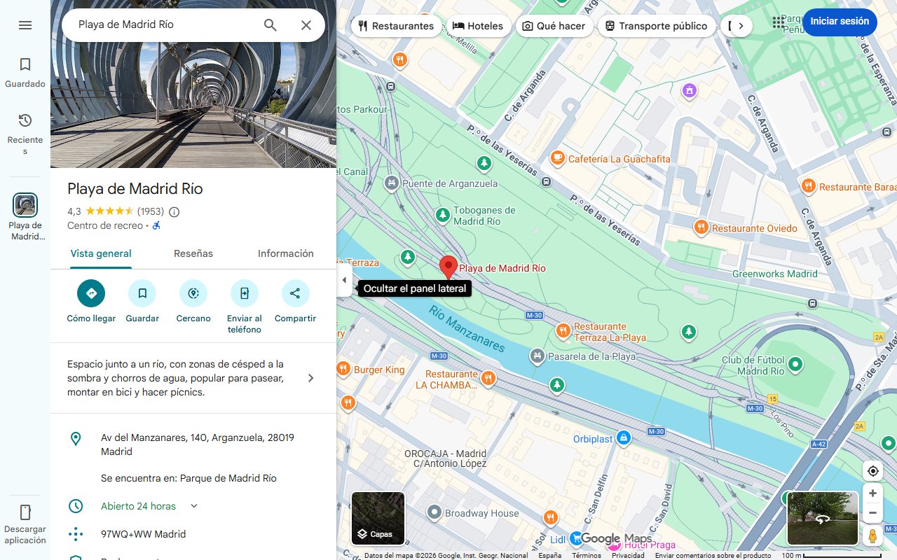 Mapa de Así es la espectacular playa secreta que tienes mucho más cerca de Madrid de lo que imaginas