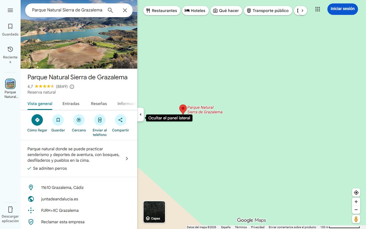 Mapa de Un rincón paradisíaco en plena Sierra de Cádiz: la ruta acuática por el Arroyo Bocaleones